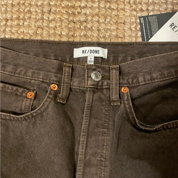 NWT Redone Washed Chocolate 70s Stove Pipe denim, size 27 - Picture 4 of 7